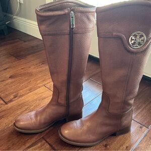 Tory Burch  Knee-High Camel Leather Boots